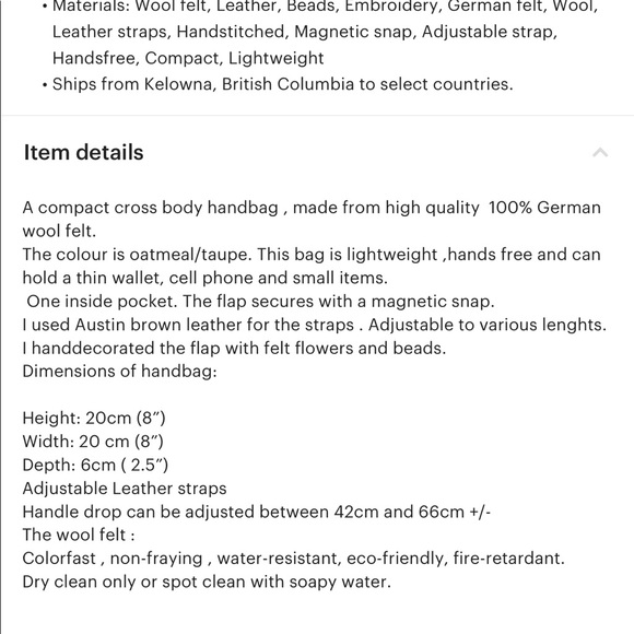 Etsy Felt Crossbody Bag - Picture 3 of 3